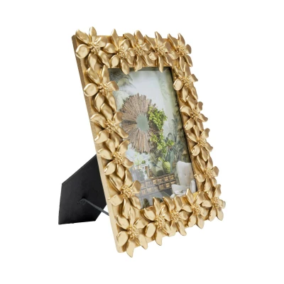 Abbildung von Kare Design Bilderrahmen Flower, 21x26cm Gold, handgefertigt, Unikat, Blumen, Dekoration, Glamour, zeitlos, Office, Flur, Wohnzimmer