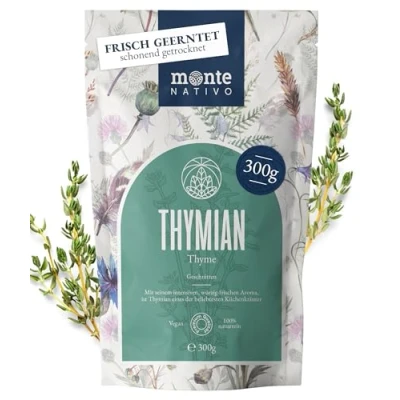 Abbildung von Thymian Tee geschnitten (300 g) Monte Nativo getrocknet als Kräuter Tee, Gewürz oder in Gewürzmischungen 100% rein und natürlich Mit reichem Aroma Zum Kochen, Geschenk