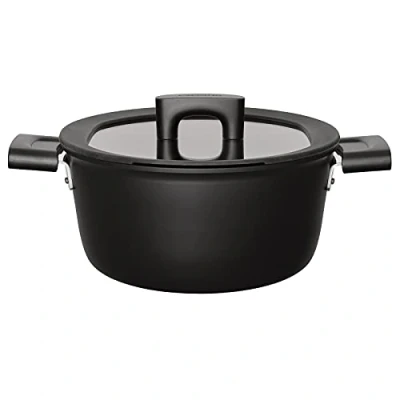 Abbildung von Fiskars Kasserolle mit Deckel, Ø 22 cm, Füllmenge: 3,5 Liter, Für alle Kochfelder geeignet, Aluminium/Kunststoff, Kratzfest, Antihaftbeschichtung, Hard Face, 1052227