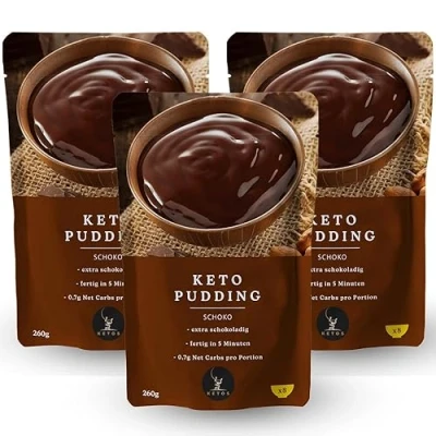 Abbildung von 3er Pack Keto Pudding Großpackung Schoko Zuckerfrei Für Low Carb &amp; Ernährung Diät Ohne Zucker
