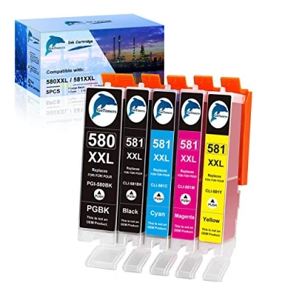 Abbildung von GoToners XXL Patronen Kompatibel für Canon 580 581 Druckerpatronen PGI CLI Pixma TR8550 TS705 TS6350 TS6350a TS705a TS6351 TS6250 TS6150 TS9550 TS6151 TS6251 TR8500 TR7550 (5er Pack)