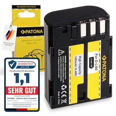 Abbildung von PATONA Akku Ersatz für Pentax D Li90 Batterie Kompatibel mit 645D, K 01, 3 II, 5 Iis, 7 DSLR