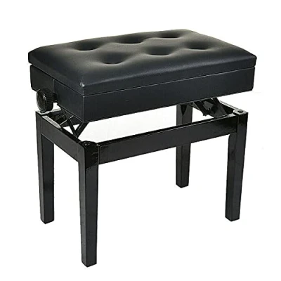 Abbildung von Trintion Pianobank Klavierbank Verstellbare Schwarz Klavierhocker Keyboard (Hoehenverstellbar von 48 58cm Sitzfläche 63 X 34cm) Stabil mit Schwarzem Muster Tragfähigkeit bis 150 Kilogramm