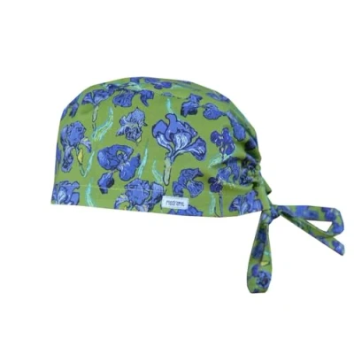 Abbildung von MEDIZAL FASHION OP Haube mit Schnüren, Arzt Kostüm Zubehör Unisex, Hauben Stoff Wiederverwendbare, Krankenschwester Baumwolle, Haube, Medizinische Kappe Schwertlilien