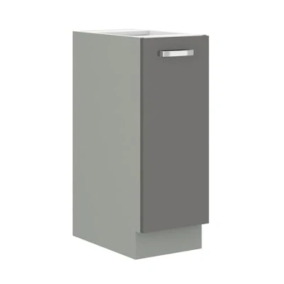 Abbildung von Küchen Preisbombe Unterschrank Schrankauszug 30 cm Küche Bianca Grey Hochglanz Grau Küchenzeile