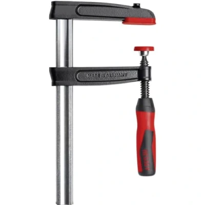 Abbildung von BESSEY Temperguss Schraubzwinge TPN20BE 2K, Spannweite 200 mm Ausladung 100 mm, Stabile Hohlprofilschiene mit Riffelung, Gewicht 1,06 Kg