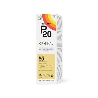 Abbildung von P20 Original Spray SPF 50+ 10 Stunden Schutz und hohe Wasserbeständigkeit bietet Leichtes, transparentes Spray, das einfach aufzutragen ist, schnell trocknet schweißbeständig ist 85 ml