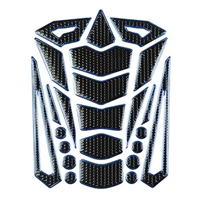 Abbildung von KIMISS 1 stücke Universal Motorrad Tank Pad Protector, Gummi Bunte Gas Aufkleber Traction Aufkleber(Blauer Rand)