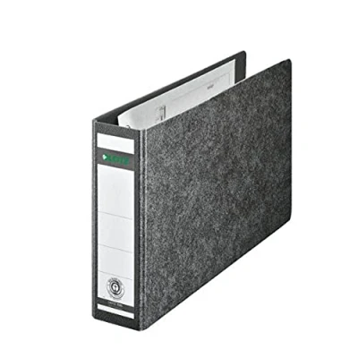 Abbildung von Leitz Qualitäts Ordner 180 A5 quer, Schwarz, 5,5 cm Rückenbreite, Einband aus Hartpappe, Querformat, 10660000