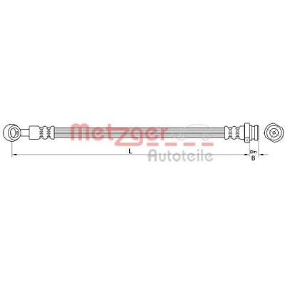 Abbildung von METZGER 4110717 Bremsschläuche 297 M10 x 1 SF KIA: Pro cee‘d I Schrägheck