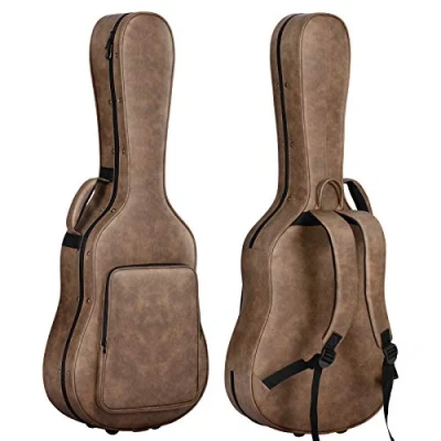 Abbildung von CAHAYA Akustikgitarre Koffer Hardshell 20mm dicke Polsterung Wasserdichtes PU Design Einfache Reinigung geeignet für 40 41 Zoll CY0227