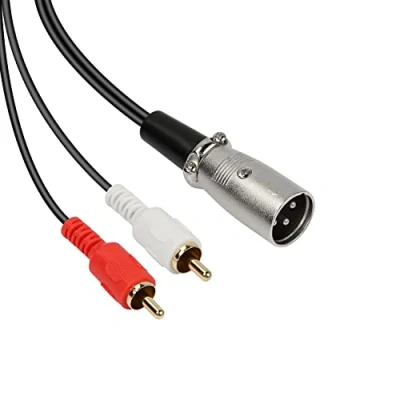 Abbildung von MEIRIYFA XLR Stecker auf 2 Phono Cinch Adapter Y Splitter Patch Kabel, 1 3 Pin Dual Stereo Audio Kabel (1.5M)