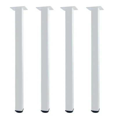 Abbildung von QLLY 27.5 inch / 70cm Adjustable Metal Desk Legs, Square Office Table Furniture Leg, Set of 4 (70 cm, White)