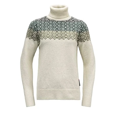 Abbildung von Devold Damen Syvde Wool High Neck Tshirt, Offwhite, L