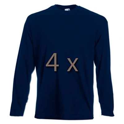 Abbildung von 4 Fruit of The Loom Longsleeve Tshirt Langarm Verschiedene Farbsets
