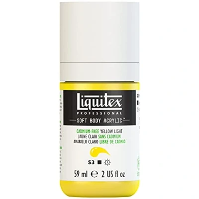 Abbildung von Liquitex 1959889 Professional Acrylfarbe Soft Body Künstlerfarbe in cremiger deckender Konsistenz, hohe Pigmentierung, lichtecht &amp; alterungsbeständig, 59ml Flasche Kadmiumfrei Gelb Hell