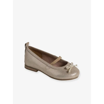 Abbildung von Vertbaudet Mädchen Ballerinas beige glanzeffekt 34