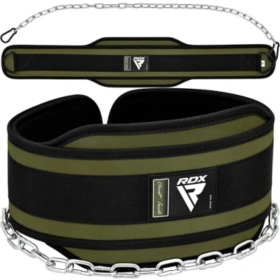 Abbildung von RDX Dip Gürtel 6 Zoll mit Kette und Karabiner, Dipping belt