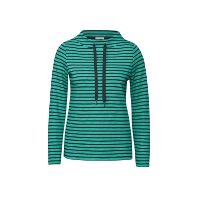 Abbildung von Cecil Gestreiftes Struktur Strickpullover, Damen, Größe: XXL, Grün