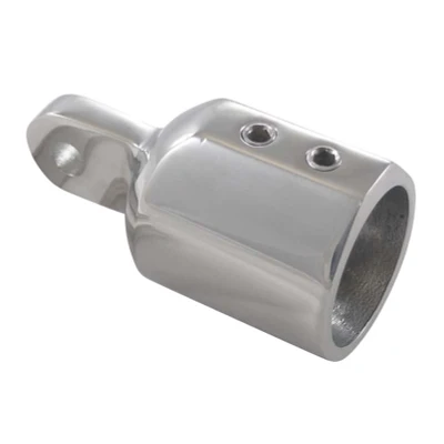 Abbildung von Rohrendkappe mit 2 Schrauben verstärkt für Rohr 22 mm Edelstahl 316 (A4)