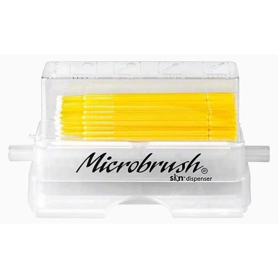 Abbildung von Microbrush Applikatoren Plus Kit gelb, fein 50 Stück + 1 Dispenser
