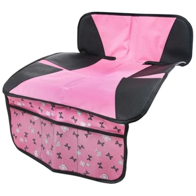 Abbildung von Walser Kindersitzunterlage, Auto Sitzschoner Kindersitz, Sitzauflage PKW rutschfest, Ballet Doll Kindersitz Unterlage ISOFIX kompatibel grau/rosa