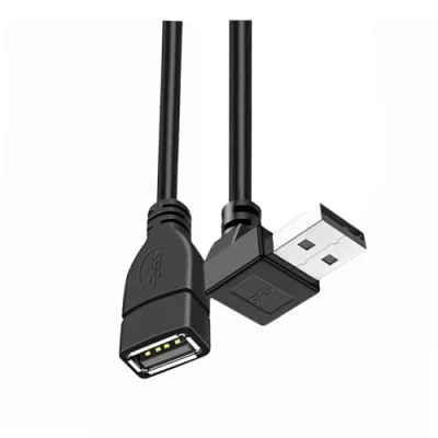 Abbildung von Bolwins G46S USB Verlängerungskabel 20cm, abgewinkelter 90 Grad Adapter, Typ A Stecker auf Buchse, ideal für Enge Räume und Schutz vor Kabelbruch