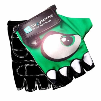 Abbildung von Grüne Fahrradhandschuhe Crazy Safety Reflektierende Augen Größe S