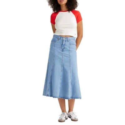 Abbildung von Levi&#039;s FIT AND Flare Alinienrock, Damen, Größe: 25, Blue denim