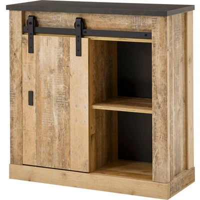 Abbildung von Home affaire Regal &quot;SHERWOOD&quot;, modernes Holz Dekor, mit Scheunentorbeschlag aus Metall, Breite 93 cm