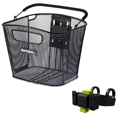 Abbildung von Fahrradkorb Für Vorne Basil Bold Front KF 28 X 34 27 Cm Schwarz (mit Handlebar Holder)
