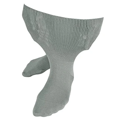 Abbildung von Dr.Socks Ohne Gummi Ödem Socken Herren und Damen Extra Weite Bambus Diabetikersocken für Geschwollene Füße (46 50, Grau)