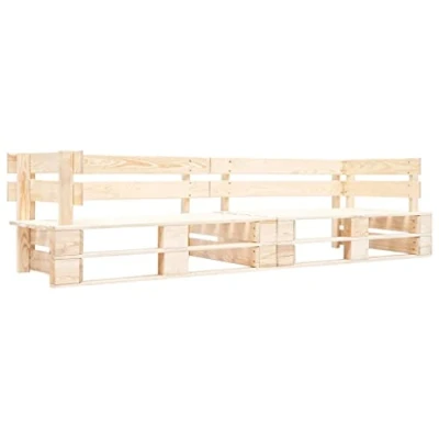 Abbildung von vidaXL Holz Garten Palettensofa 2 Sitzer Lounge Gartensofa Palettenmöbel Gartenmöbel Loungesofa Gartenset Sitzgruppe Sofa In/Outdoor Natur