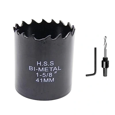 Abbildung von Lochsäge 41mm LAIWEI Bi Metall Rundlochfräser HSS Kreissägekopf, 1,8 mm stark, Schnitttiefe bis 38mm, geeignet für Holz, Kunststoff, Gipskarton und Metallrohre
