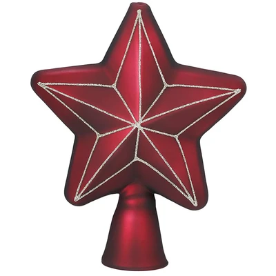 Abbildung von MAGIC by Inge Christbaumspitze &quot;Vintage Rose, Weihnachtsdeko rot, Christbaumschmuck&quot;, (1 tlg.), hochwertiger Echtglas Weihnachtsschmuck, Höhe ca. 17 cm