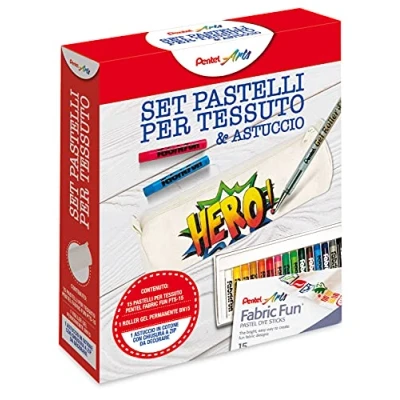Abbildung von Pentel PTS Kit Buntstifte für Stoff und Etui in Baumwolle