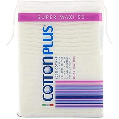 Abbildung von Cotton Plus Super Maxi, ideal für die Reinigung des Gesichts 50 Stück