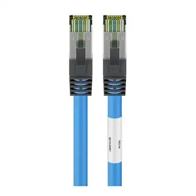 Abbildung von Goobay 55119 RJ45 Patchkabel mit CAT 8.1 S/FTP Rohkabel / Stecker 8K Gaming PS5 Playstation 5 2.000 MHz OFC Netzwerkkabel Blau LAN Kabel 20m