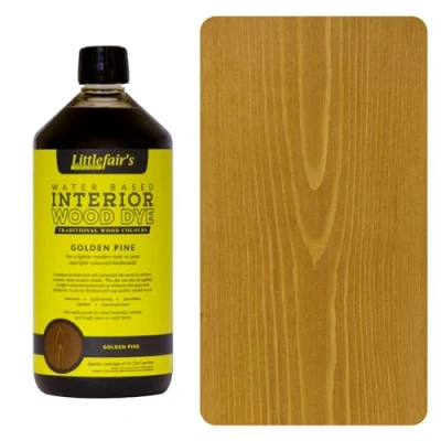 Abbildung von Littlefair&#039;s Holzlasur 1ltr Innen Holz Lasur Für Natürliche Holzmaserung Wasserbasierte Wood Stain Schnell Trocknend &amp; Umweltfreundlich Farbe: Goldene Kiefer