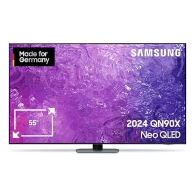 Abbildung von Samsung Neo QLED 4K QN90X Fernseher 55 Zoll, TV mit Neural Quantum AI Prozessor, Matrix Technologie, Upscaling, Smart TV, GQ55QN90XATXZG, Deutsches Modell [2024]