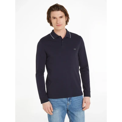 Abbildung von Calvin Klein Tipping Langarmshirt, Herren, Größe: Medium, Night sky