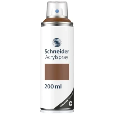 Abbildung von Schneider Paint It 030 Supreme DIY Acryllack (hochdeckende Sprühfarbe, UV beständig, 200 ml, Acrylspray für fast alle Untergründe) brown matt