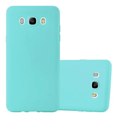 Abbildung von Cadorabo Hülle kompatibel mit Samsung Galaxy J7 2016 Schutzhülle TPU Silikon Case Candy Design Slim Kratzfest Weiche Gummi Rundumschutz für in Blau