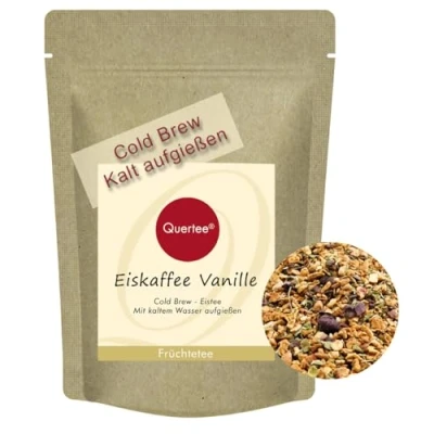 Abbildung von Cold Brew Tee &quot;Eiskaffee Vanille&quot; Früchtetee mit Kaffee Vanille Geschmack und leckeren Zutaten Perfekt für heiße Tage 100 g loser