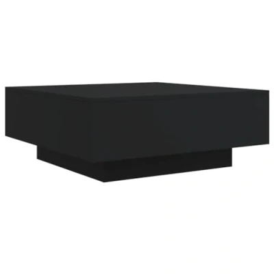 Abbildung von vidaXL Couchtisch, Beistelltisch mit LED Leuchten, Sofatisch Tisch für Wohnzimmer, Kaffeetisch Teetisch Telefontisch, Modern, Schwarz
