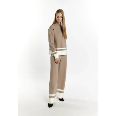 Abbildung von Dreimaster Ledkin Strickpullover, Damen, Größe: 40, Schlamm wollweiss