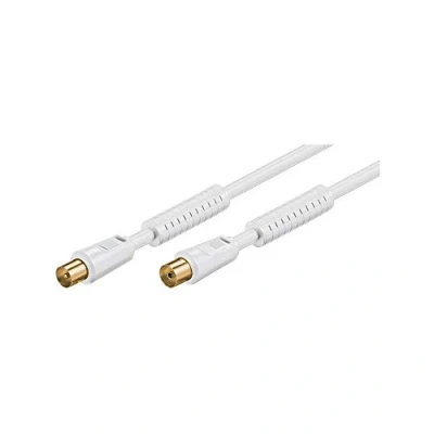 Abbildung von Goobay Antennenkabel 5,0 m, weiss, mit Ferrite (80 dB), 2x abgeschirmt