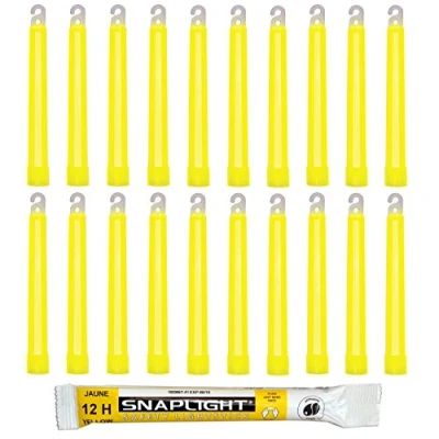 Abbildung von Cyalume SnapLight Knicklichter in Gelb (20 er Pack) 15 cm Glow Sticks mit Haken am Ende ultra helle Light einer Leuchtdauer von 12 Stunden