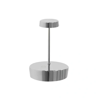 Abbildung von Zafferano, Swap Mini Lampe mit Glänzendem Chrom Finish, Wiederaufladbare und Kabellose Tischlampe Touch Control, Geeignet für den Innenbereich, Dimmer, 2700 K, Höhe 14,8 cm