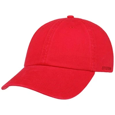 Abbildung von Stetson Rector Basecap Cap für Damen/Herren Sonnenschutz aus Baumwolle (UV Schutz 40+) Baumwollcap größenverstellbar (55 60 cm) Baseballcap Sommer/Winter rot One Size